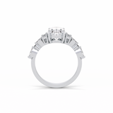 2.1 CT Oval Cut Cluster Style Moissanite Engagement Rings 7