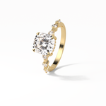 2.15 CT Cushion Cut Dainty & Hidden Halo Style Moissanite Engagement Rings 13