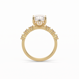 2.15 CT Cushion Cut Dainty & Hidden Halo Style Moissanite Engagement Rings 15