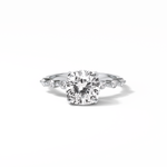 2.15 CT Cushion Cut Dainty & Hidden Halo Style Moissanite Engagement Rings 1