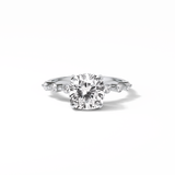 2.15 CT Cushion Cut Dainty & Hidden Halo Style Moissanite Engagement Rings 1