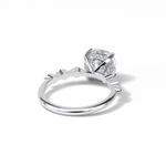 2.15 CT Cushion Cut Dainty & Hidden Halo Style Moissanite Engagement Rings 3