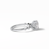 2.15 CT Cushion Cut Dainty & Hidden Halo Style Moissanite Engagement Rings 4