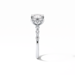 2.15 CT Cushion Cut Dainty & Hidden Halo Style Moissanite Engagement Rings 5