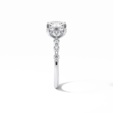 2.15 CT Cushion Cut Dainty & Hidden Halo Style Moissanite Engagement Rings 5