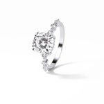 2.15 CT Cushion Cut Dainty & Hidden Halo Style Moissanite Engagement Rings 7