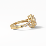 3.1 CT Pear Cut Split Shank & Halo Style Moissanite Engagement Ring 13