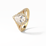 3.1 CT Pear Cut Split Shank & Halo Style Moissanite Engagement Ring 11