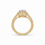 3.1 CT Pear Cut Split Shank & Halo Style Moissanite Engagement Ring 9