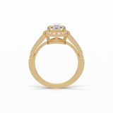 3.1 CT Pear Cut Split Shank & Halo Style Moissanite Engagement Ring 9