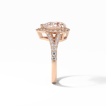 3.1 CT Pear Cut Split Shank & Halo Style Moissanite Engagement Ring 20