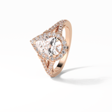 3.1 CT Pear Cut Split Shank & Halo Style Moissanite Engagement Ring 16
