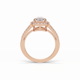 3.1 CT Pear Cut Split Shank & Halo Style Moissanite Engagement Ring 17