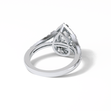 3.1 CT Pear Cut Split Shank & Halo Style Moissanite Engagement Ring 6