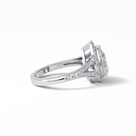 3.1 CT Pear Cut Split Shank & Halo Style Moissanite Engagement Ring 7