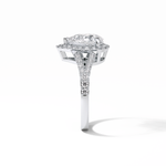 3.1 CT Pear Cut Split Shank & Halo Style Moissanite Engagement Ring 2