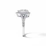 3.1 CT Pear Cut Split Shank & Halo Style Moissanite Engagement Ring 2