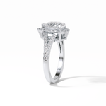 3.1 CT Pear Cut Split Shank & Halo Style Moissanite Engagement Ring 3