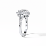 3.1 CT Pear Cut Split Shank & Halo Style Moissanite Engagement Ring 3