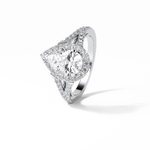 3.1 CT Pear Cut Split Shank & Halo Style Moissanite Engagement Ring 4