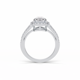 3.1 CT Pear Cut Split Shank & Halo Style Moissanite Engagement Ring 5
