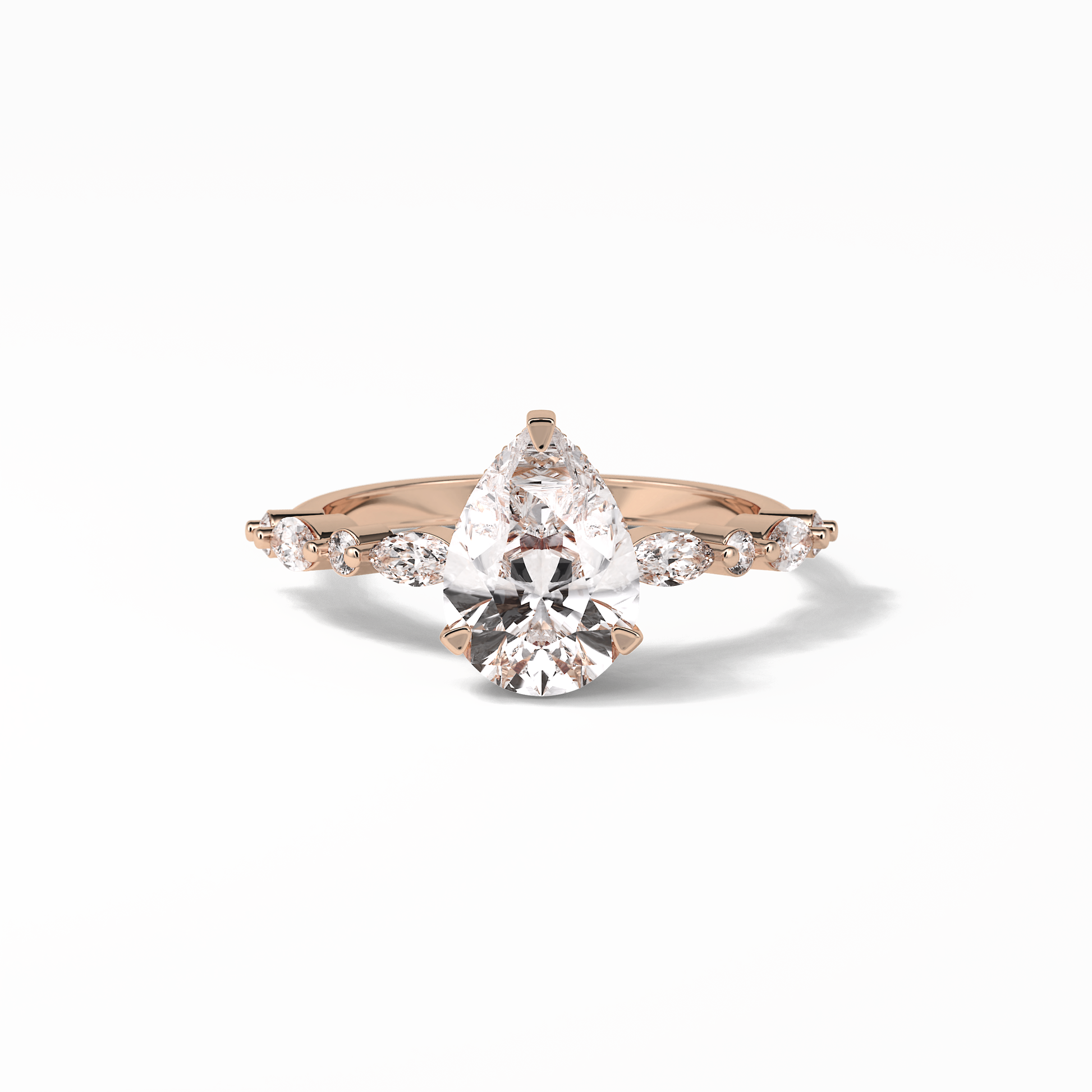 1.93 CT Pear Cut Dainty Style Moissanite Engagement Ring 15