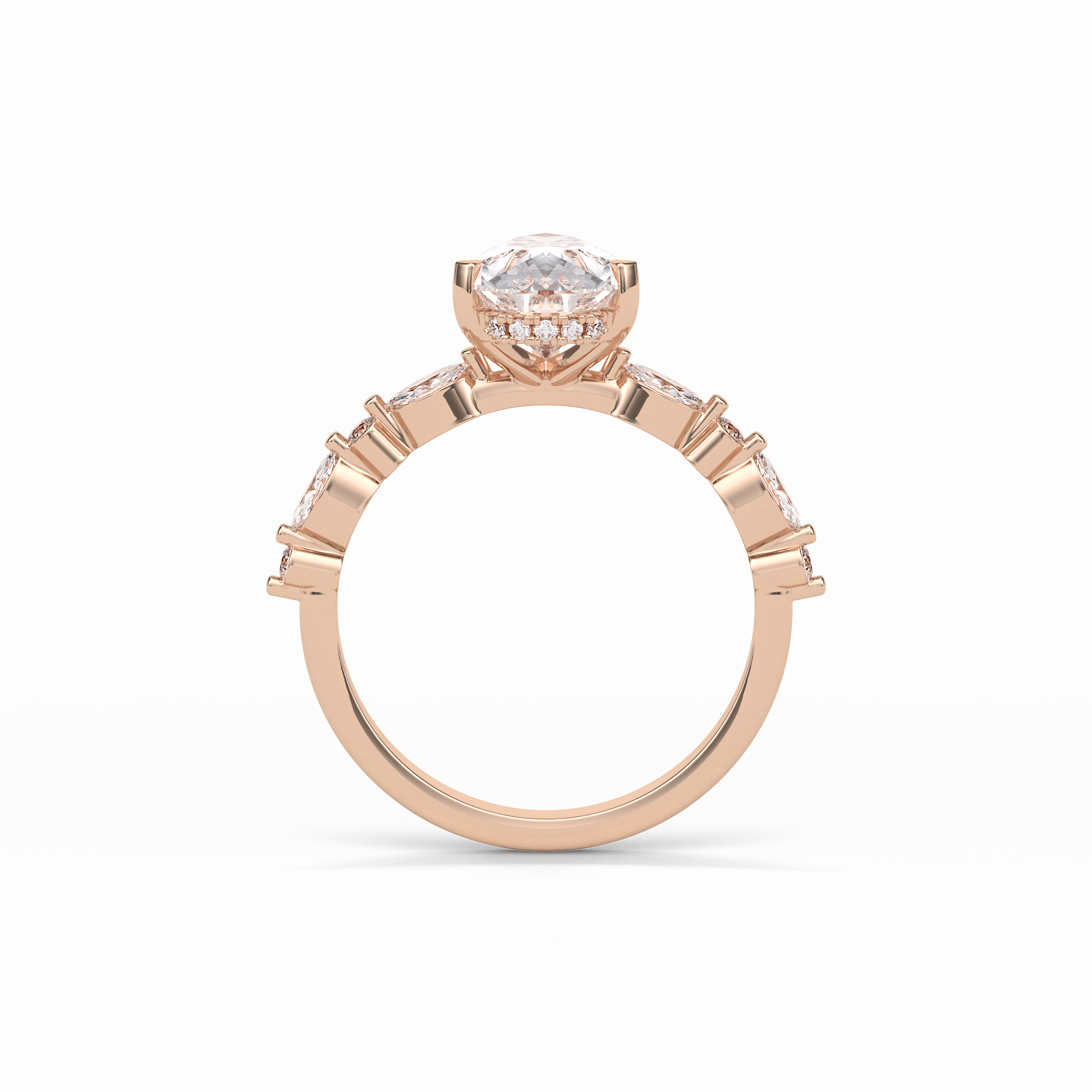 1.93 CT Pear Cut Dainty Style Moissanite Engagement Ring 14