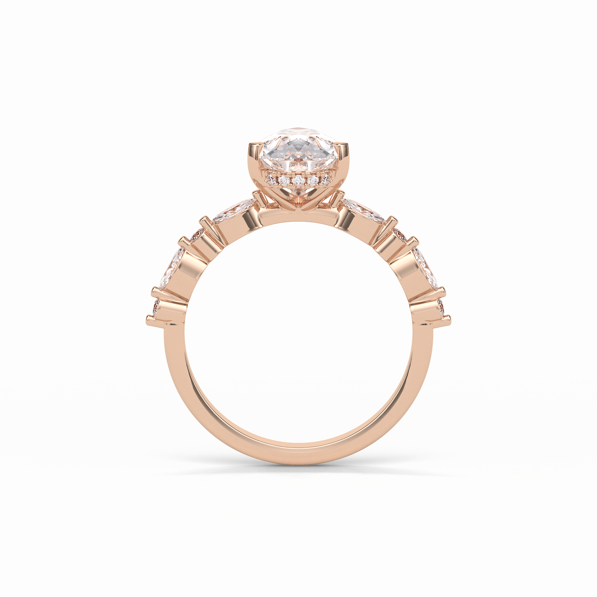 1.93 CT Pear Cut Dainty Style Moissanite Engagement Ring 14