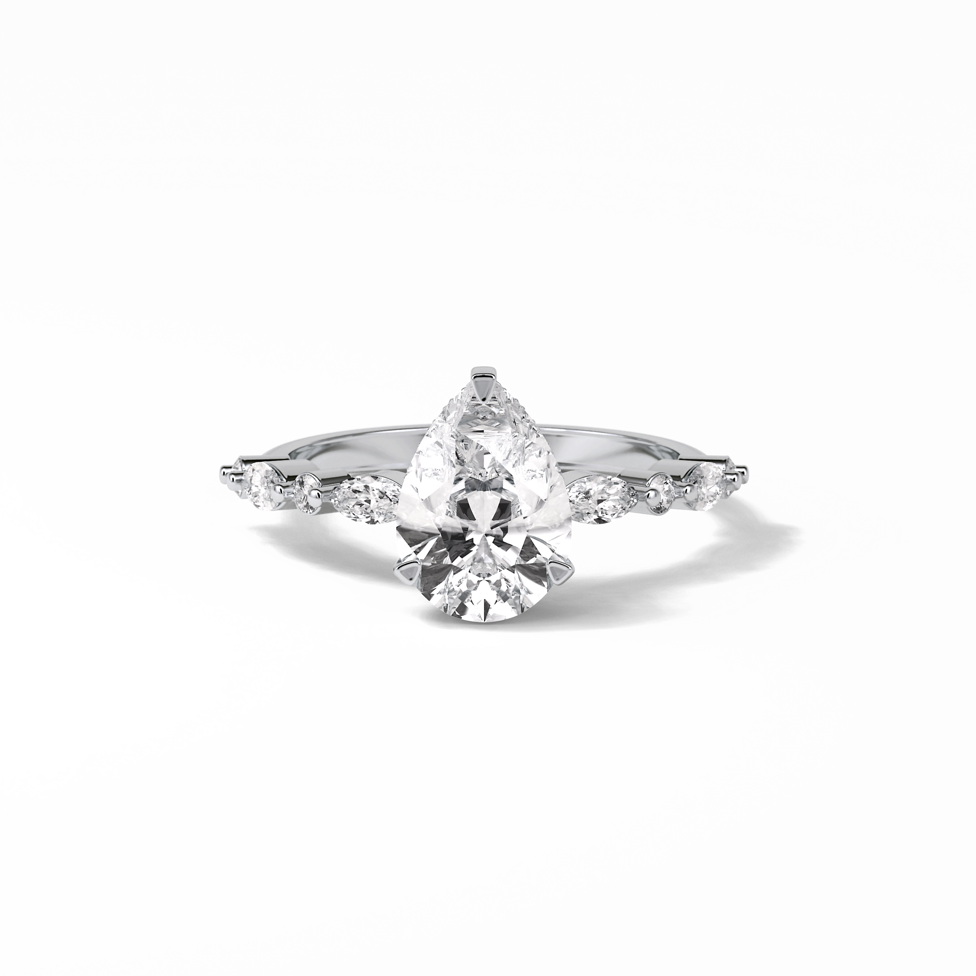 1.93 CT Pear Cut Dainty Style Moissanite Engagement Ring 1