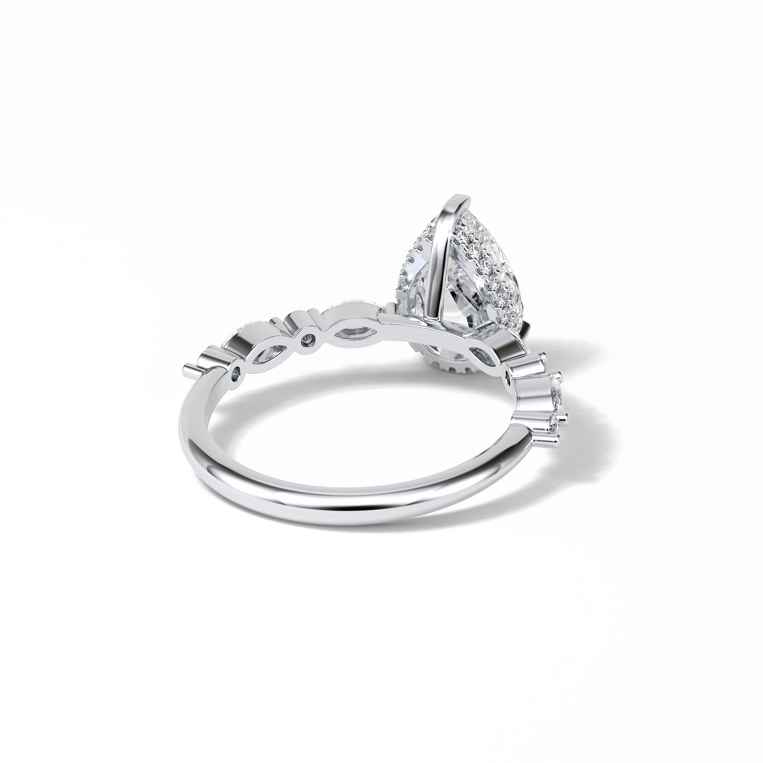 1.93 CT Pear Cut Dainty Style Moissanite Engagement Ring 3