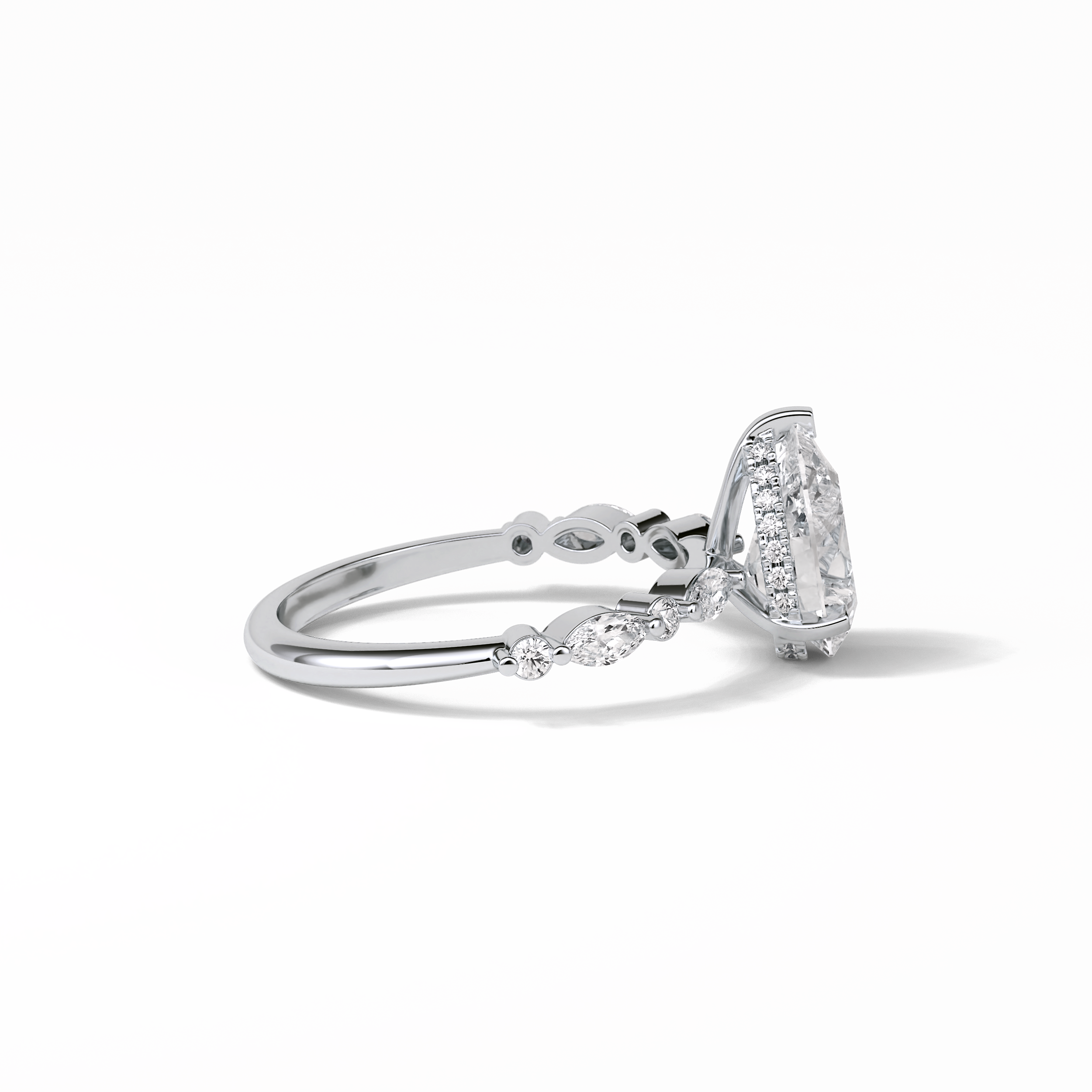 1.93 CT Pear Cut Dainty Style Moissanite Engagement Ring 4