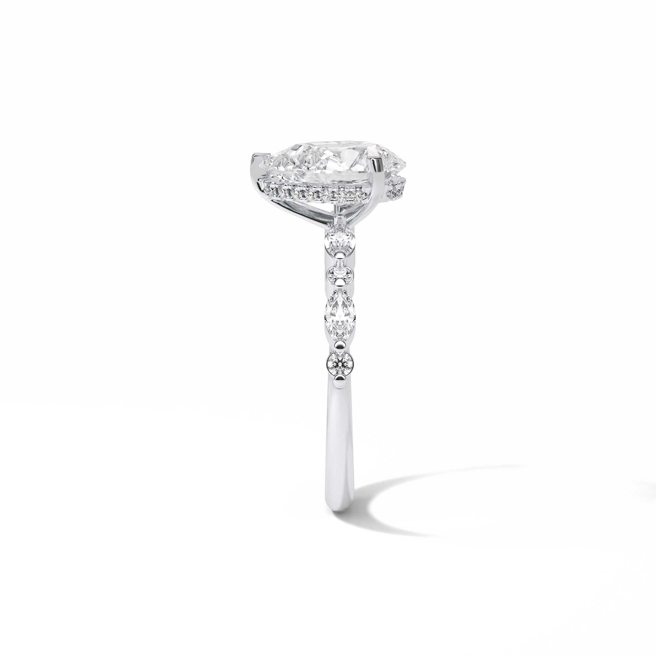 1.93 CT Pear Cut Dainty Style Moissanite Engagement Ring 5
