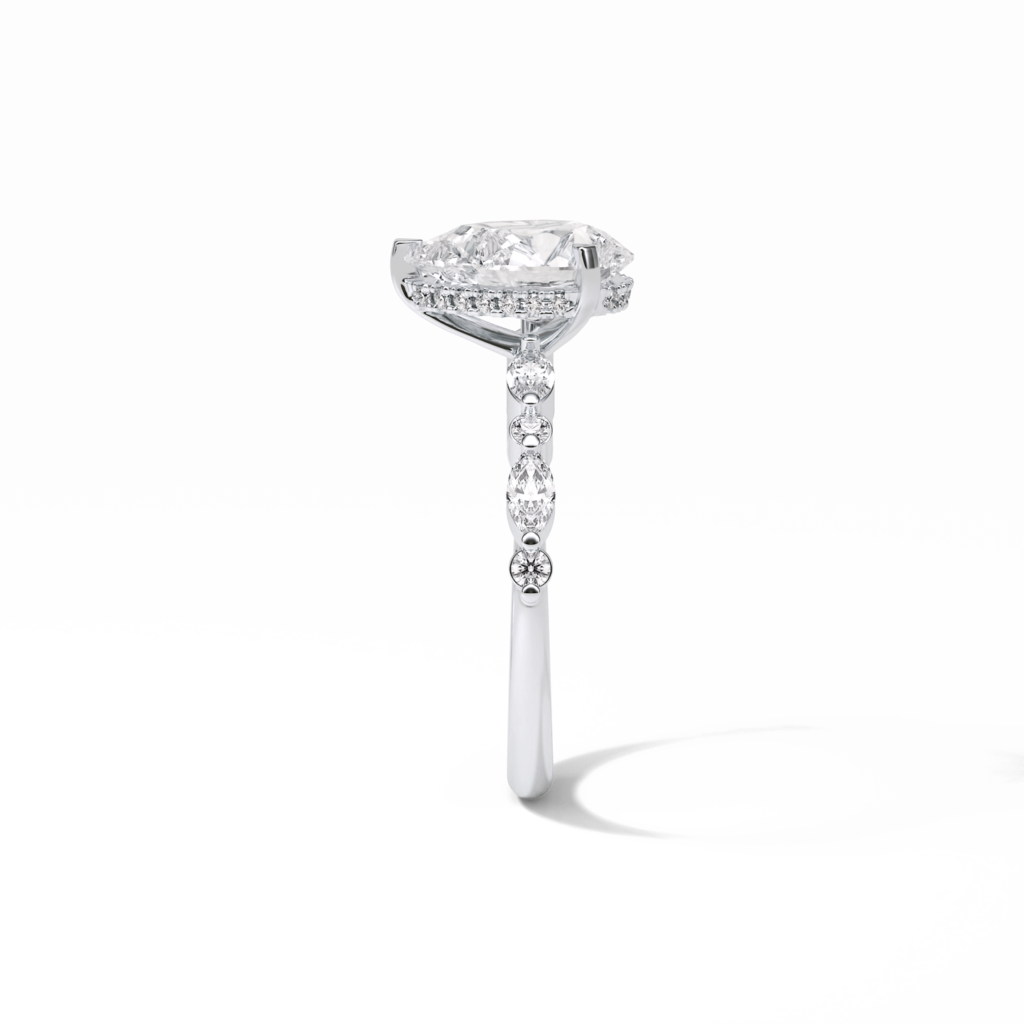 1.93 CT Pear Cut Dainty Style Moissanite Engagement Ring 5