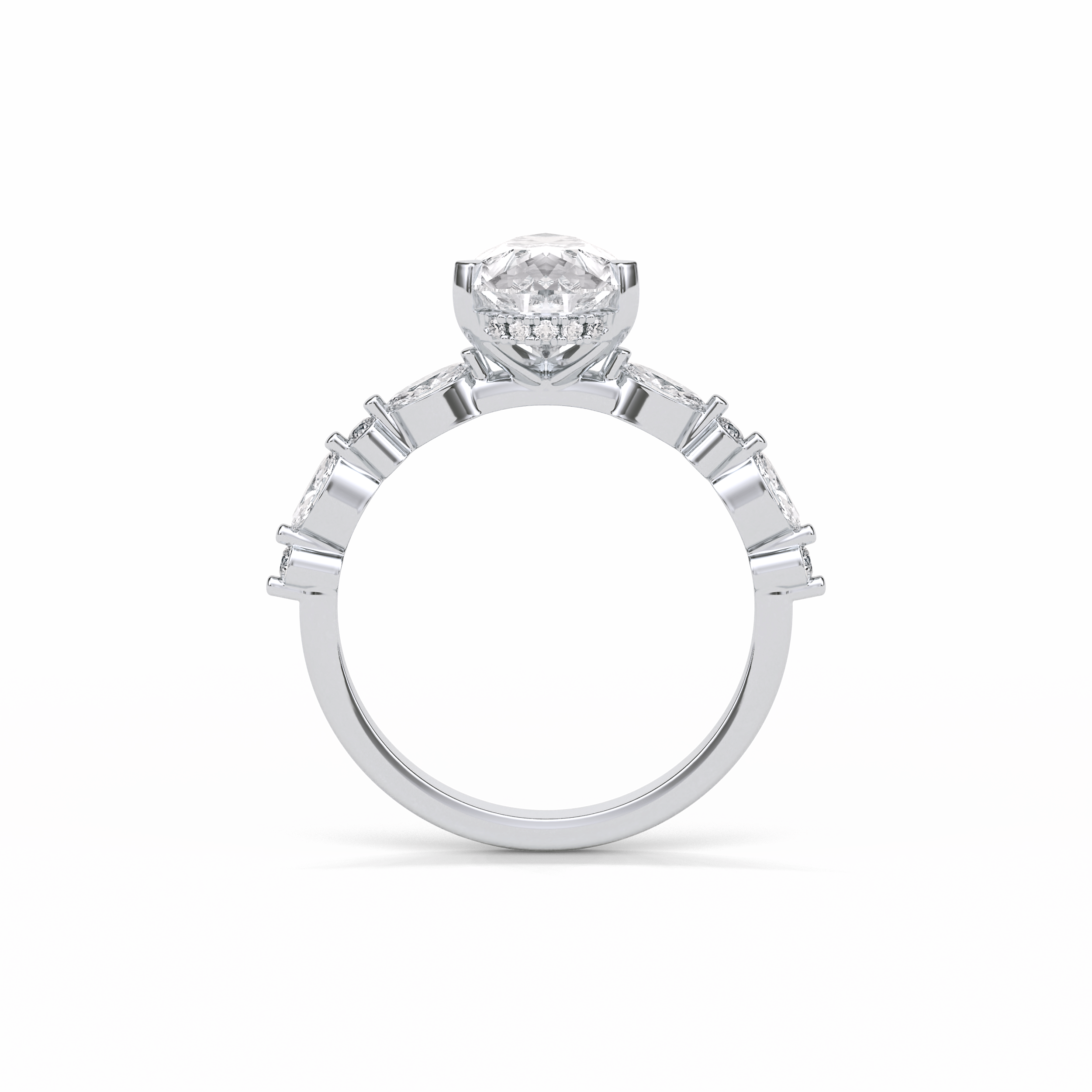 1.93 CT Pear Cut Dainty Style Moissanite Engagement Ring 2