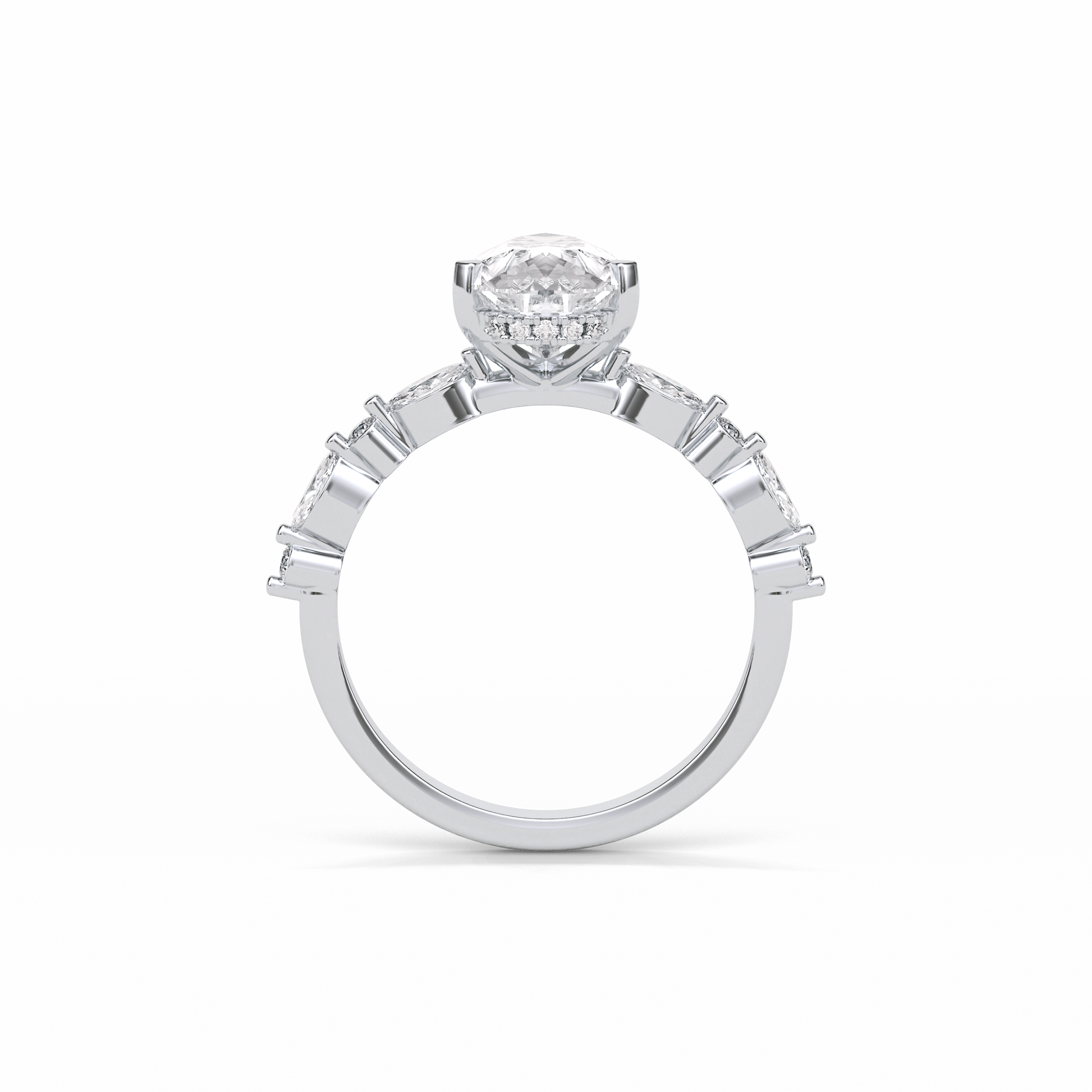 1.93 CT Pear Cut Dainty Style Moissanite Engagement Ring 2