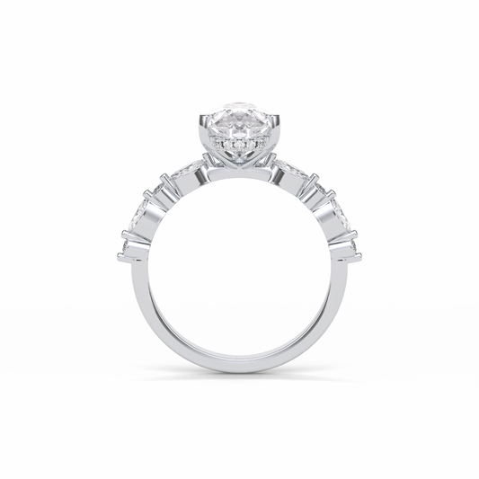 1.93 CT Pear Cut Dainty Style Moissanite Engagement Ring 2