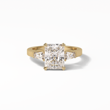 2.30 CT Radiant Cut Three Stones Style Moissanite Engagement Ring 8