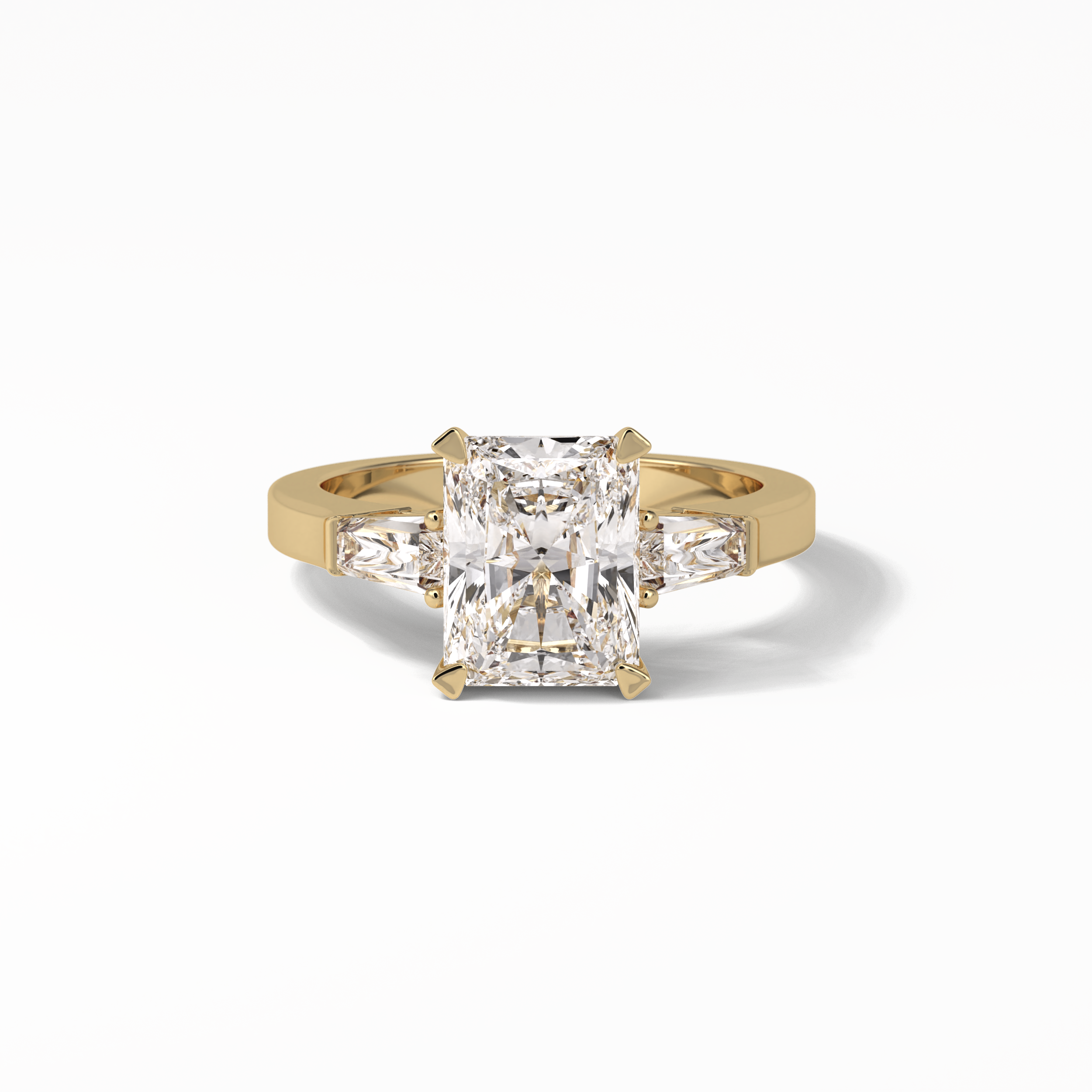 2.30 CT Radiant Cut Three Stones Style Moissanite Engagement Ring 8