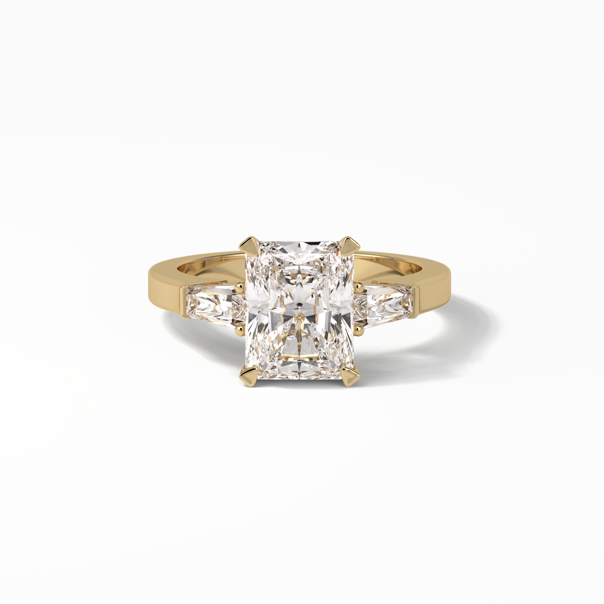 2.30 CT Radiant Cut Three Stones Style Moissanite Engagement Ring 8