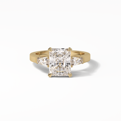 2.30 CT Radiant Cut Three Stones Style Moissanite Engagement Ring