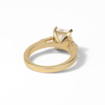 2.30 CT Radiant Cut Three Stones Style Moissanite Engagement Ring 9