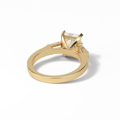 2.30 CT Radiant Cut Three Stones Style Moissanite Engagement Ring