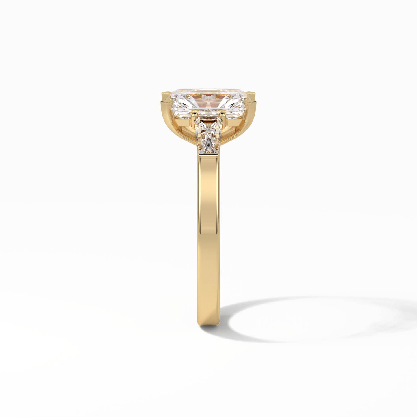 2.30 CT Radiant Cut Three Stones Style Moissanite Engagement Ring 21