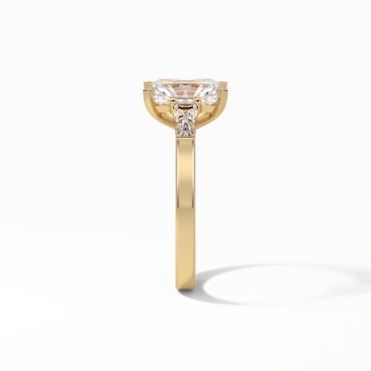 2.30 CT Radiant Cut Three Stones Style Moissanite Engagement Ring