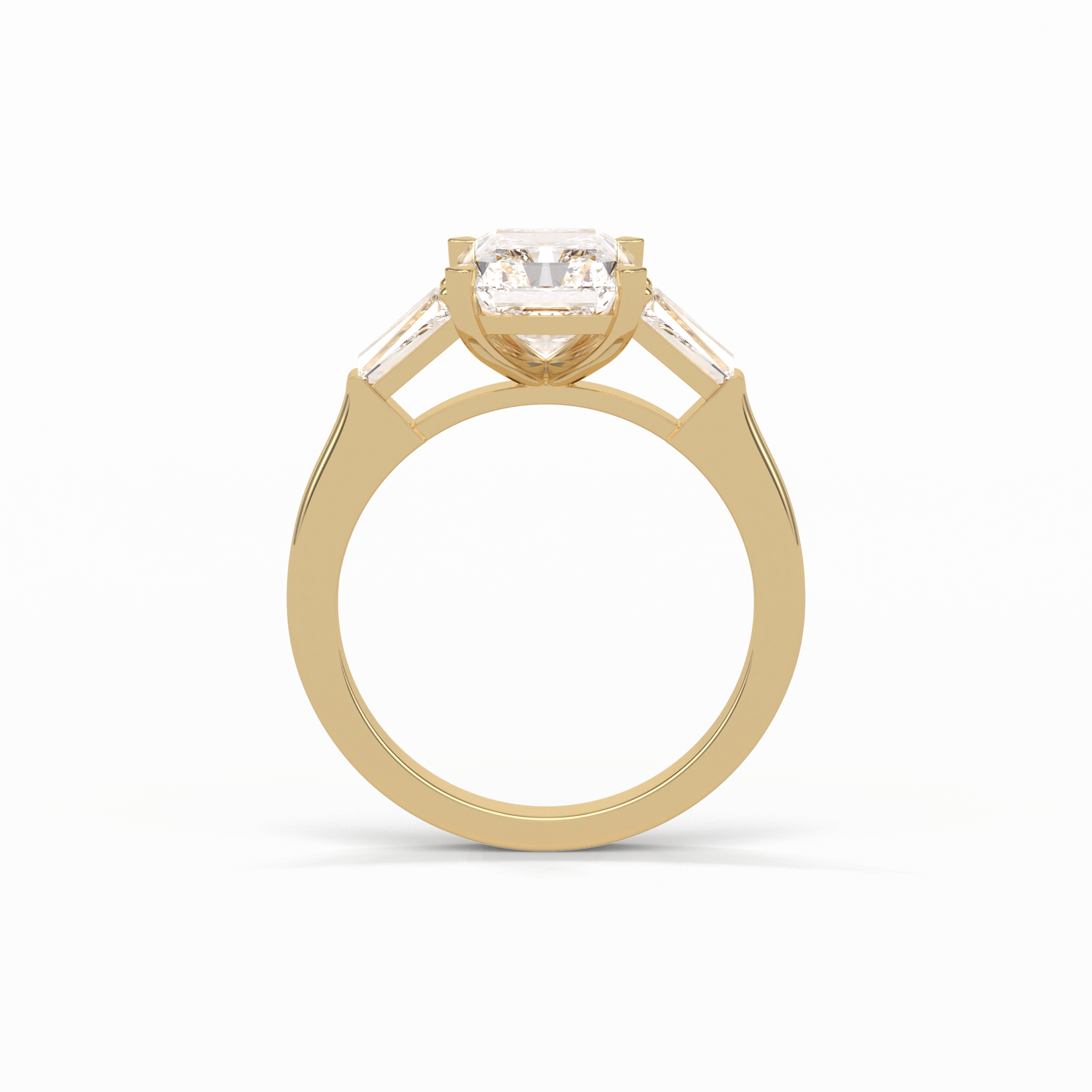 2.30 CT Radiant Cut Three Stones Style Moissanite Engagement Ring 15