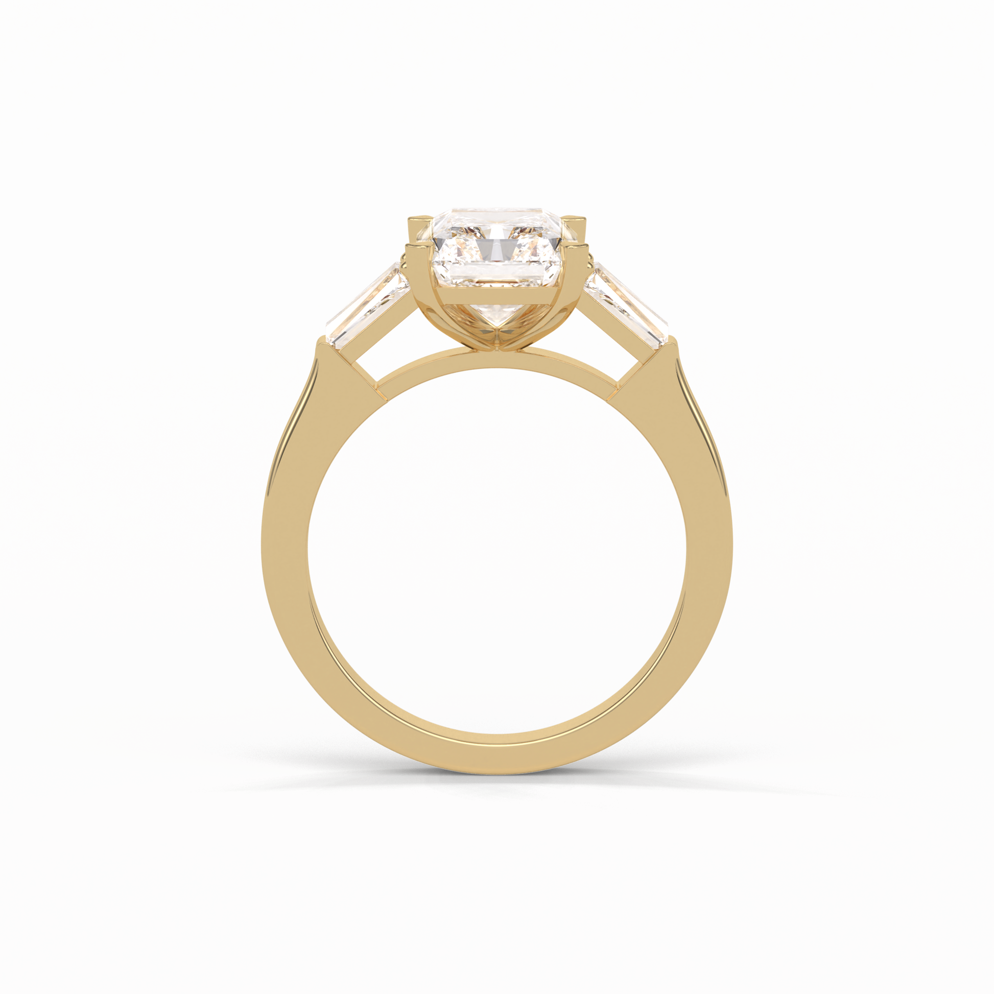 2.30 CT Radiant Cut Three Stones Style Moissanite Engagement Ring 15