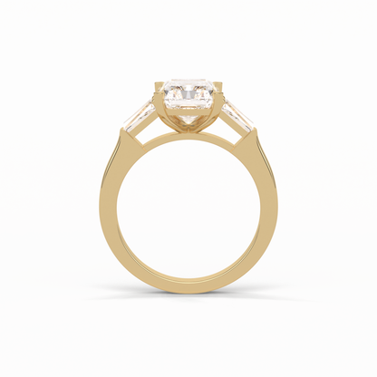 2.30 CT Radiant Cut Three Stones Style Moissanite Engagement Ring