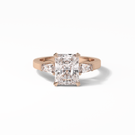 2.30 CT Radiant Cut Three Stones Style Moissanite Engagement Ring 16