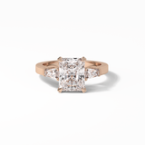 2.30 CT Radiant Cut Three Stones Style Moissanite Engagement Ring 16