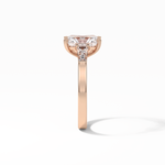 2.30 CT Radiant Cut Three Stones Style Moissanite Engagement Ring 10